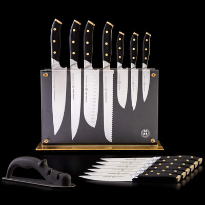 Black & Brass, 15-Piece Cutlery Block Set