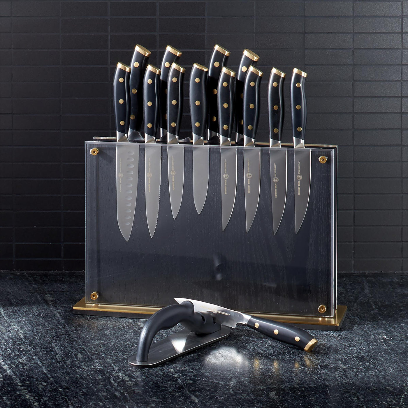 Black & Brass, 15-Piece Cutlery Block Set