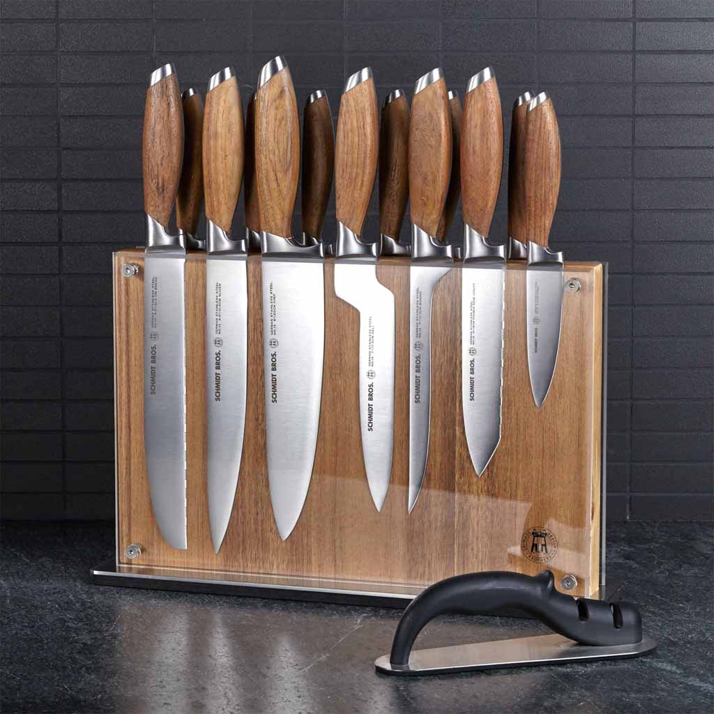 Schmidt Brothers Kitchen Cutlery Magnetic Knife Block | Save Counter Space | Holds 18 Knives | Shop Now