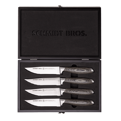 Schmidt Brothers Kitchen Cutlery Schmidt Brothers - Bonded Ash 4-Piece Jumbo Steak Knife Set, High-Carbon German Stainless Steel Cutlery