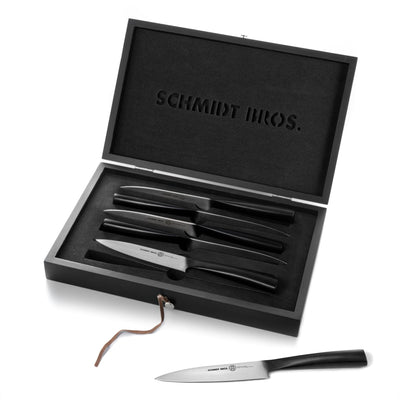 Schmidt Brothers Kitchen Cutlery Schmidt Brothers - Carbon 6, 6-Piece Steak Knife Set, High-Carbon Stainless Steel Cutlery in a Black Pine Box