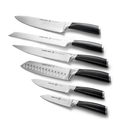 Schmidt Brothers Kitchen Cutlery Schmidt Brothers, Heritage Series, 12-Piece Knife Set, High-Carbon Stainless Steel Cutlery and Acrylic Magnetic Knife Block