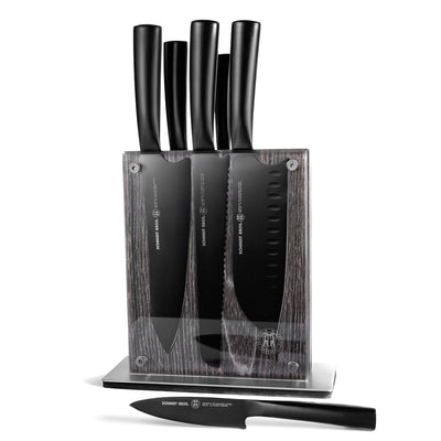 Schmidt Brothers Kitchen Cutlery Schmidt Brothers, Jet Black, 7-Pc Knife Block Set